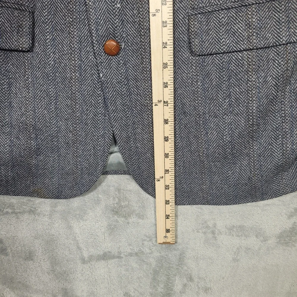 Woolrich Blazer Mens 41L Gray Herringbone Wool Sport Coat Jacket Outdoor Classic